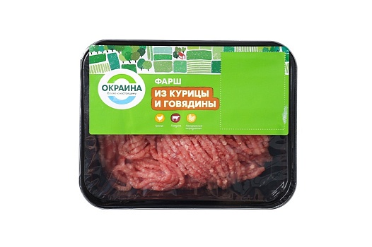 Фарш из курицы и говядины охлажденный 450г от магазина Окраина