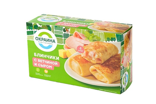 Блинчики с ветчиной и сыром замороженные 450г от магазина Окраина