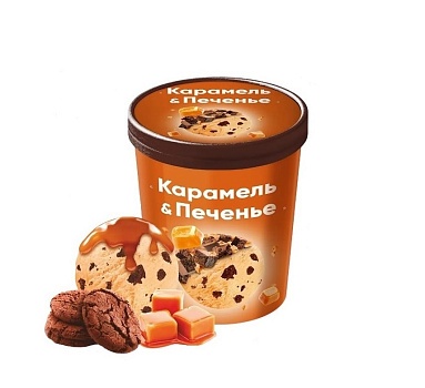 Мороженое Dessert Club пломбир крем-брюле с печеньем и карамелью 250г ведро от магазина Окраина