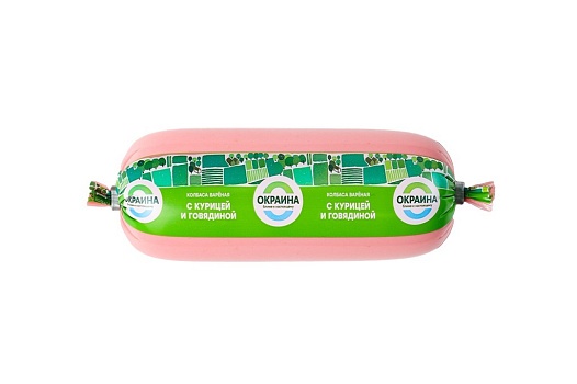 Колбаса с курицей и говядиной вареная 400г от магазина Окраина