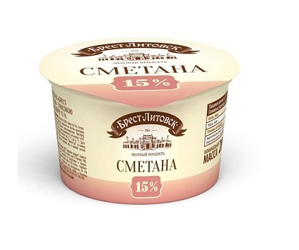 Сметана Брест-Литовск 15% 180г от магазина Окраина