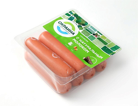 Сосиски с натуральным молоком 350г от магазина Окраина