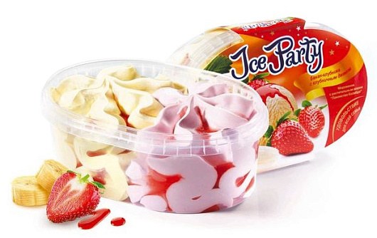 IceParty мороженое с ароматом банана и клубники ванна 450г от магазина Окраина