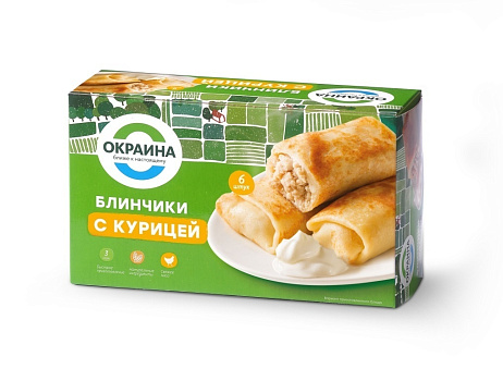 Блинчики с курицей замороженные 450г от магазина Окраина