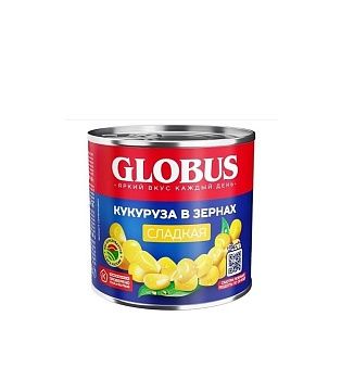 Кукуруза Глобус сладкая в зернах 340г от магазина Окраина