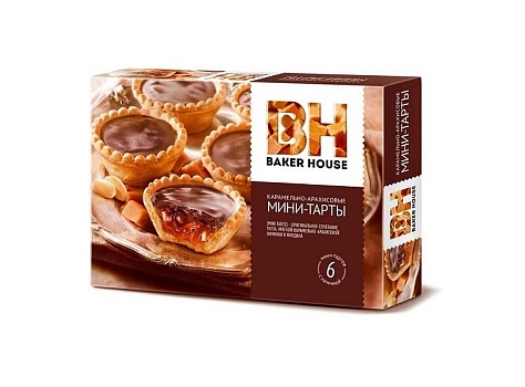 Мини-тарты Baker House с карамельно-арахисовой начинкой 240г от магазина Окраина