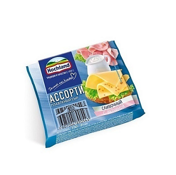 Сыр Хохланд плавленый Ассорти ломтики 150г от магазина Окраина