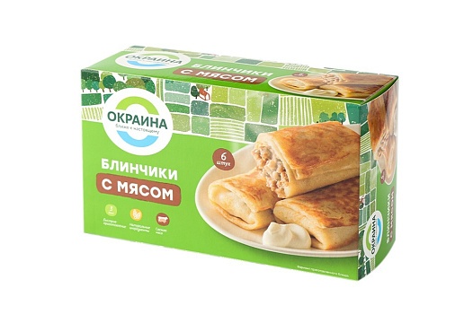 Блинчики с мясом замороженные 450г от магазина Окраина