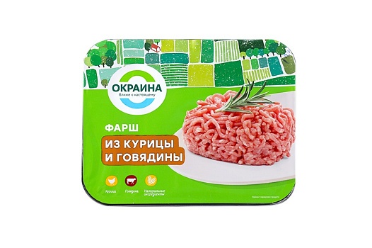 Фарш из курицы и говядины замороженный 450г от магазина Окраина