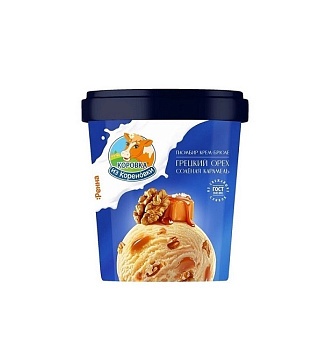 Мороженое Коровка из Кореновки Грецкий орех и соленая карамель 300г ведро от магазина Окраина