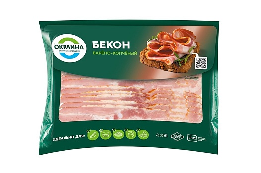 Бекон варёно-копчёный 200г от магазина Окраина