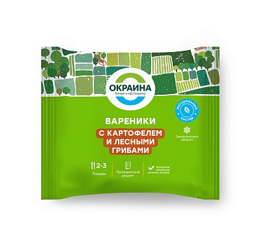 Вареники с картофелем и лесными грибами 500г от магазина Окраина