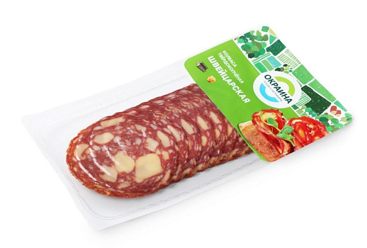 Швейцарская колбаса твердокопченая 80г (нарезка) от магазина Окраина