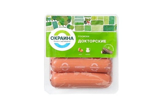 Сосиски Докторские в оболочке амицел 350г от магазина Окраина