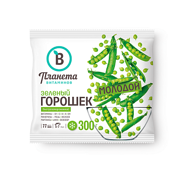 Горошек зеленый молодой Планета Витаминов 300г от магазина Окраина
