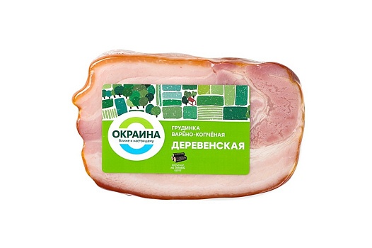 Грудинка Деревенская варено-копченая ~400г от магазина Окраина