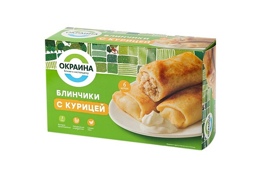 Блинчики с курицей замороженные 450г от магазина Окраина