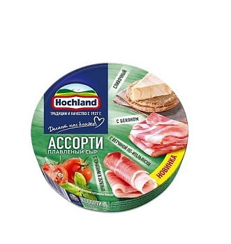 Сыр Хохланд плавленый Ассорти зеленое круг 140г от магазина Окраина