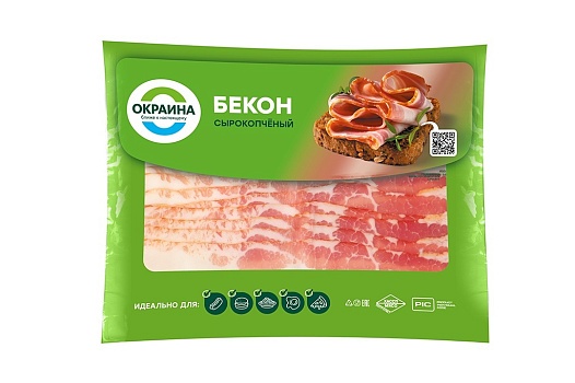 Бекон сырокопчёный нарезка 200г от магазина Окраина