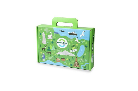 Фирменный чемоданчик Окраина (набор сырокопченых колбас) от магазина Окраина