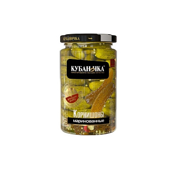 Корнишоны КУБАНОЧКА маринованные 360г от магазина Окраина